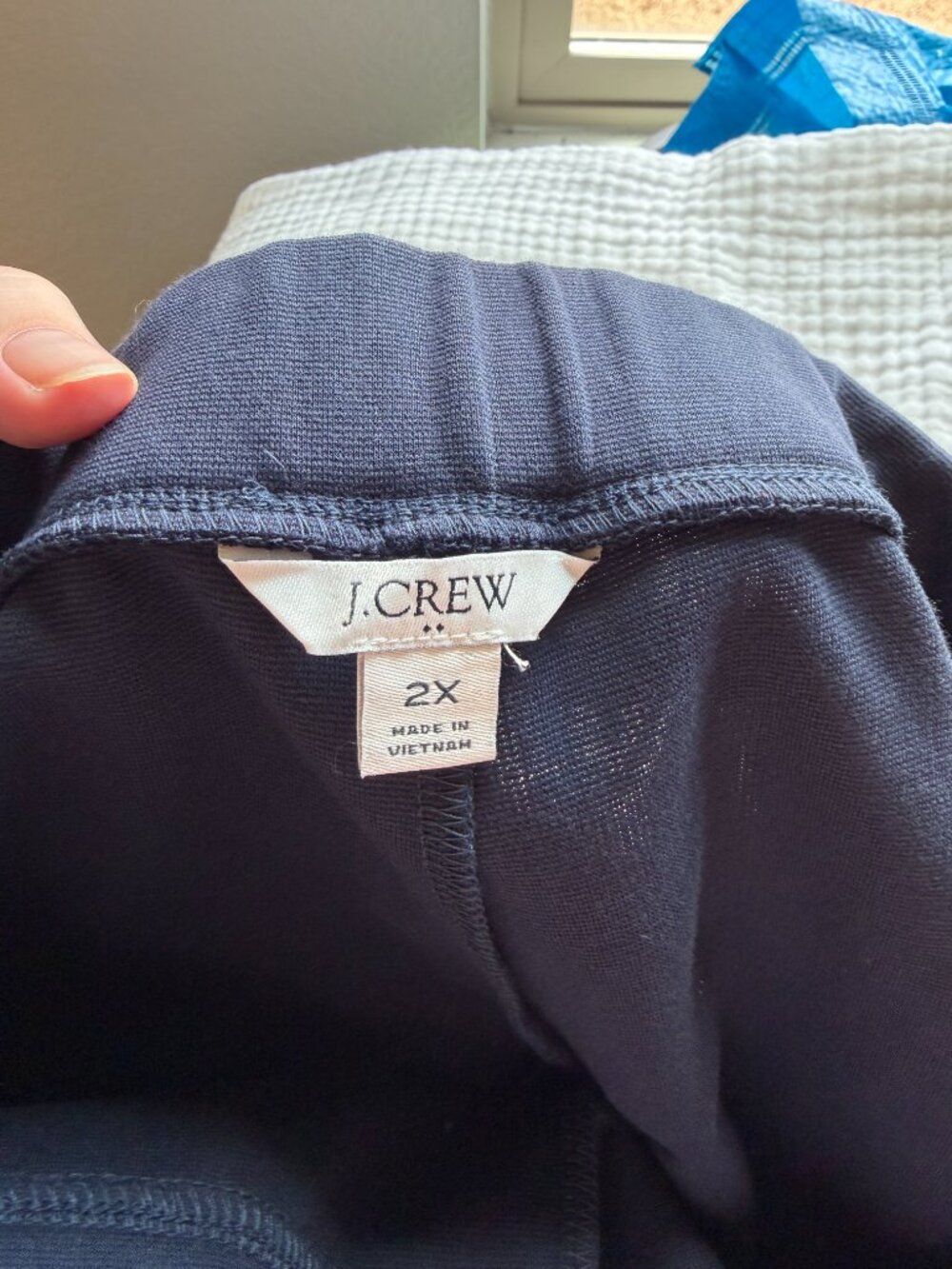 J. Crew Navy Blue 2X Pintuck Sweatpant - Picture 7 of 9